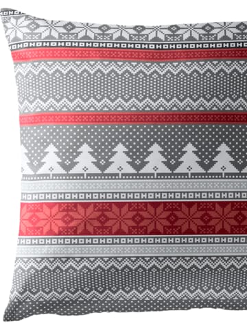 Bierbaum Komplet pościeli flanelowej w kolorze szaro-czerwonym