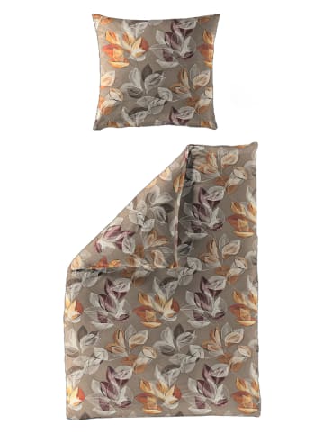 Bierbaum Biber-Bettwäsche-Set in Beige/ Orange