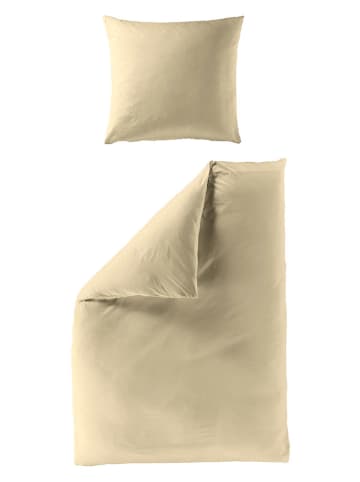 Bierbaum Komplet pościeli flanelowej w kolorze beżowym