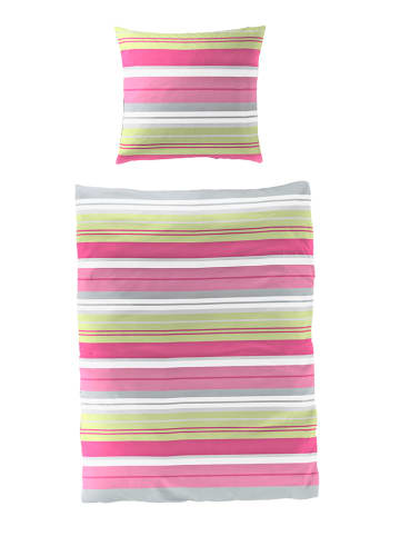 Bierbaum Komplet pościeli w kolorze różowo-zielonym z kory
