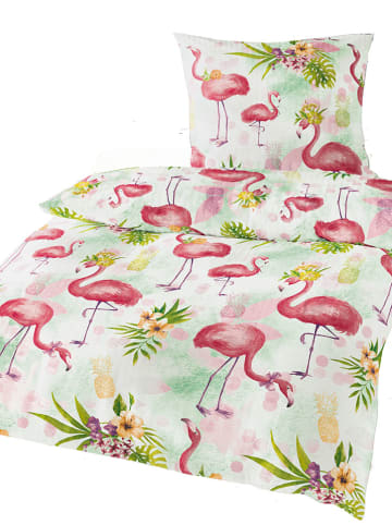 Bierbaum Komplet pościeli w kolorze jasnoróżowo-zielonym z kory
