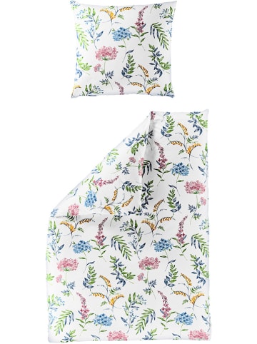 Bierbaum Seersucker-Bettwäsche-Set in Weiß/ Bunt