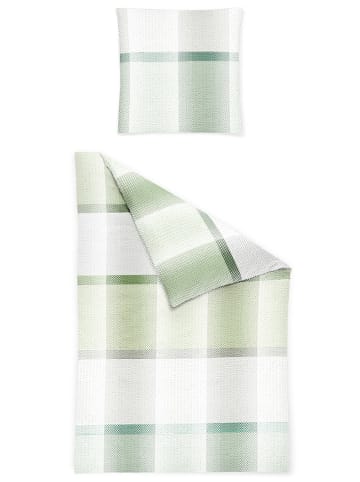 Bierbaum Komplet pościeli w kolorze biało-zielonym z kory