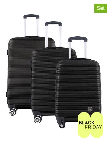 Geographical Norway 3tlg. Hardcase-Trolleyset "Solomun" in Schwarz