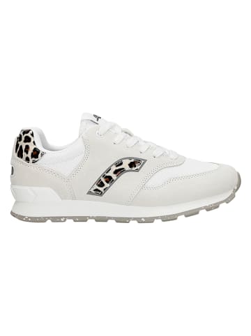 Relaks Skórzane sneakersy w kolorze biało-jasnobrązowym