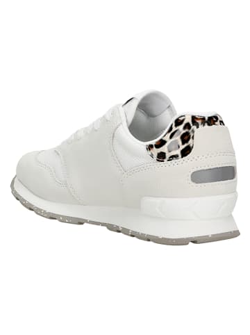 Relaks Skórzane sneakersy w kolorze biało-jasnobrązowym
