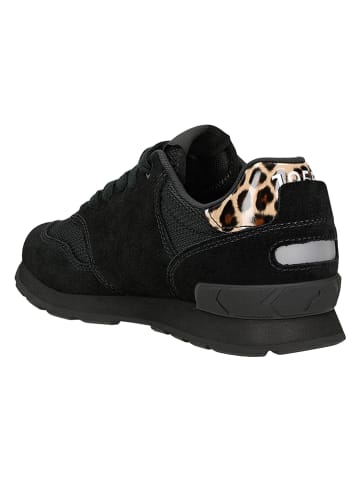 Relaks Leder-Sneakers in Schwarz/ Hellbraun