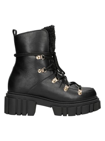 Relaks Leder-Stiefeletten in Schwarz