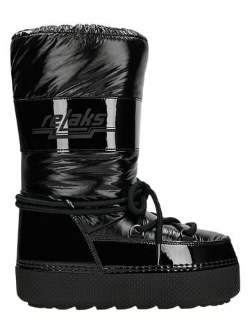 Relaks Leder-Winterstiefel in Schwarz