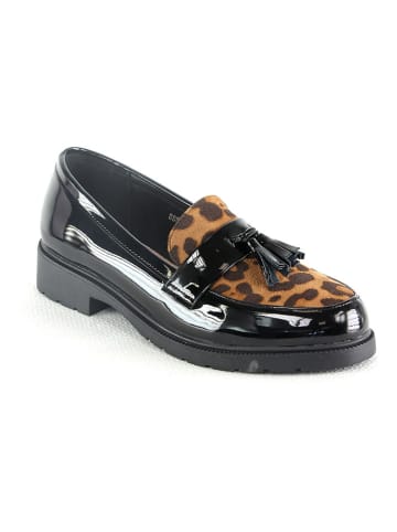 Sixth Sens Mocassins zwart/lichtbruin