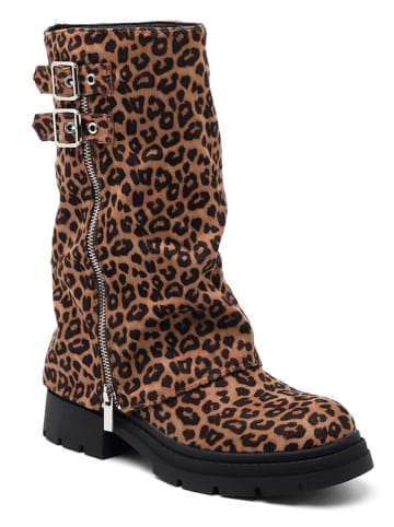 Sixth Sens Stiefeletten in Hellbraun/ Schwarz