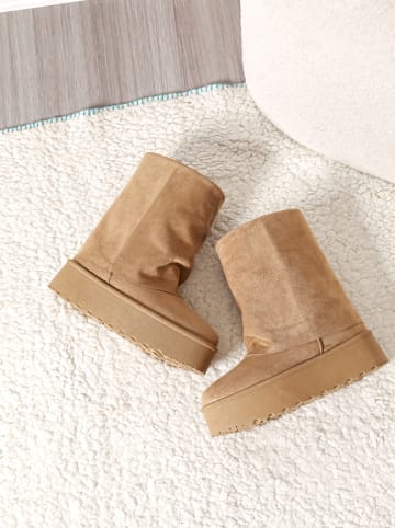 Sixth Sens Botki zimowe w kolorze khaki