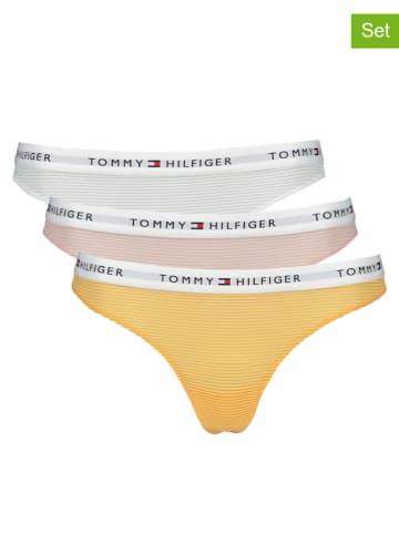 Tommy Hilfiger Stringi (3 pary) w kolorze żółtym, jasnoróżowym i białym