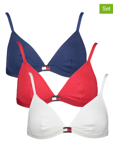 Tommy Hilfiger 3er-Set: Bügellose BHs in Weiß/ Dunkelblau/ Rot