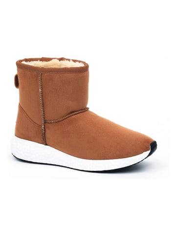 Channel Island Skórzane botki zimowe "Spotty" w kolorze jasnobrązowym