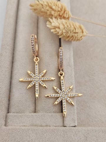 Nakkash Pozłacane kolczyki-kreole z cyrkoniami