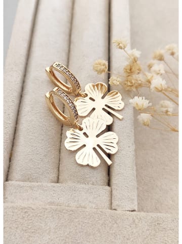 Nakkash Pozłacane kolczyki-kreole z cyrkoniami