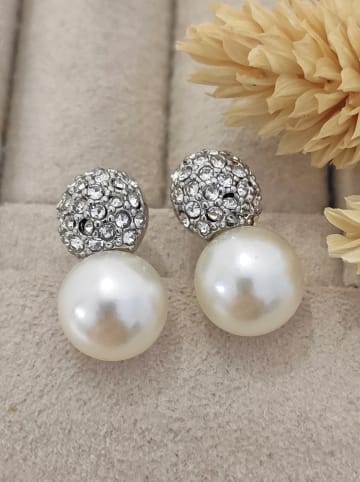 Nakkash Versilb. Ohrstecker mit Zierperlen und Zirkonia