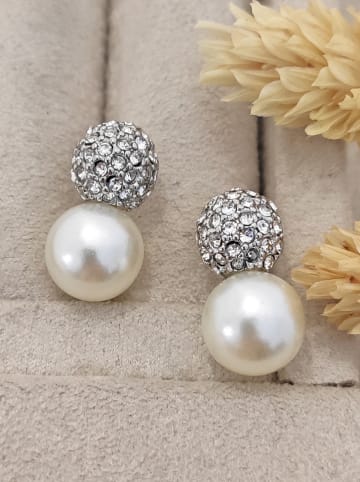 Nakkash Versilb. Ohrstecker mit Zierperlen und Zirkonia