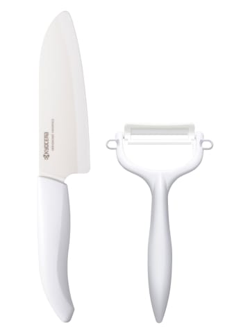 Kyocera 2-delige set: santokumes & dunschiller "Gen" wit