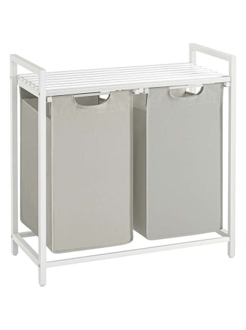 Songmics Wäschekorb in Hellgrau/ Weiß - (B)73 x (H)72 x (T)33 cm
