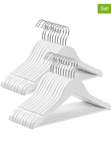 Songmics Wieszaki (20 szt.) w kolorze srebrno-białym na ubrania - 35 x 20 cm