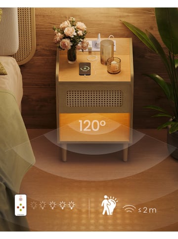 SONGMICS Stolik nocny w kolorze jasnobrązowym - 40 x 60 x 35 cm