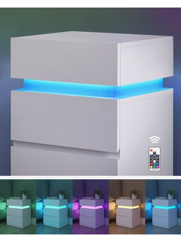 SONGMICS 2er-Set: Nachttische in Weiß - (B)40 x (H)55 x (T)35 cm