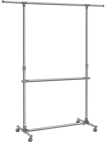 Songmics Garderoba stojąca w kolorze srebrnym - 166 x 198 x 49 cm