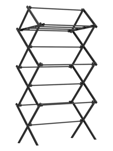 Songmics Suszarka w kolorze czarnym na pranie - 75 x 135 x 37 cm