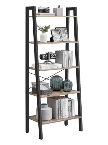 Songmics Regał stojący w kolorze jasnobrązowo-czarnym - 56 x 171,5 x 34,5 cm