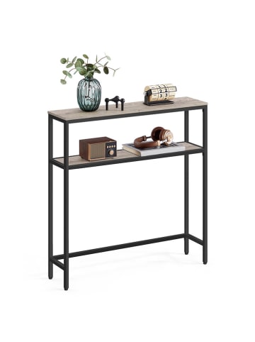 SONGMICS Sideboard in Schwarz/ Grau - (B)80 x (H)80 x (T)20 cm