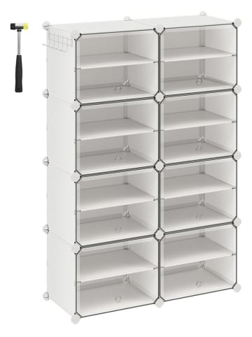 Songmics Schoenenkast wit/transparant - (B)124 x (H)94 x (D)32 cm