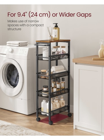 SONGMICS Rollregal in Hellbraun - (B)45,5 x (H)99 x (T)22 cm