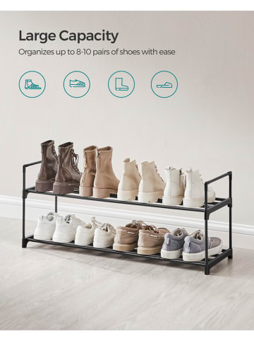 SONGMICS Regał w kolorze czarnym na buty - 92 x 54 x 30 cm