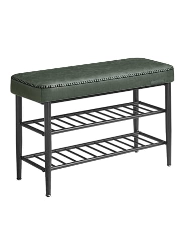 Songmics Schuhbank in Schwarz/ Grün - (B)80 x (H)50 x (T)30 cm