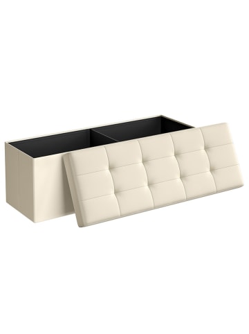 SONGMICS Aufbewahrungsbank in Creme - (B)110 x (H)38,5 x (T)35,5 cm