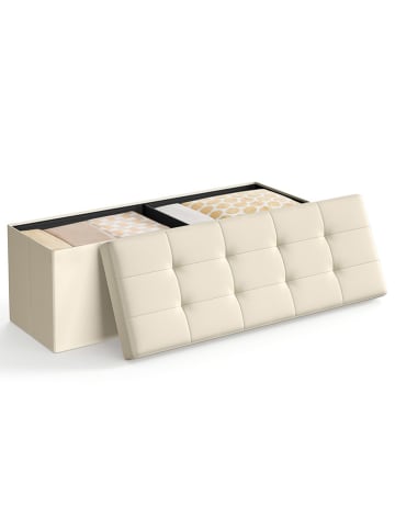 SONGMICS Aufbewahrungsbank in Creme - (B)110 x (H)38,5 x (T)35,5 cm