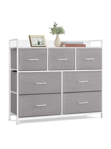 Songmics Kommode in Grau - (B)98 x (H)85 x (T)28,5 cm