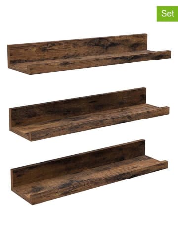 Songmics 3-delige set: wandmeubels bruin - (L)38 cm