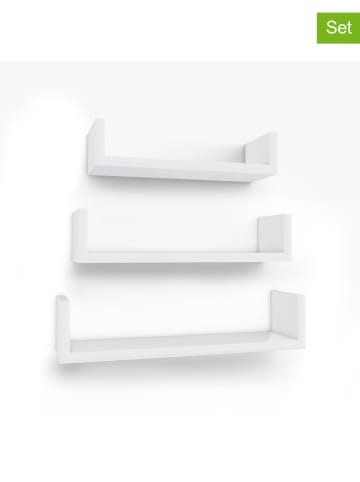 SONGMICS 3er-Set: Wandregale in Weiß