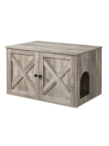 SONGMICS Katzenklo in Grau/ Hellbraun/ Hellbraun - (T)53 cm