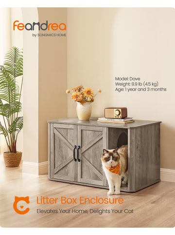 SONGMICS Kattenbak bruin - (B)85 x (H)50 x (D)48,5 cm