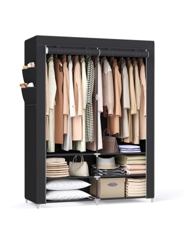 SONGMICS Kleiderschrank in Schwarz - (B)127 x (H)176 x (T)45 cm