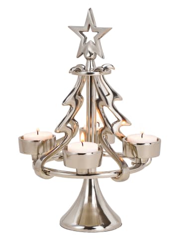 G. Wurm Adventsgesteck ''Christmas Tree'' in Silber - (H)28 x Ø 18 cm