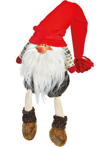 G. Wurm Figurka w kolorze czerwono-szarym do siedzenia na krawędzi - 16 x 35 x 16 cm