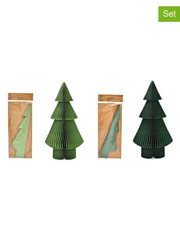 G. Wurm Dekoracje (2 szt.) "Christmas Tree" w kolorze zielonym - wys. 30 x Ø 15 cm