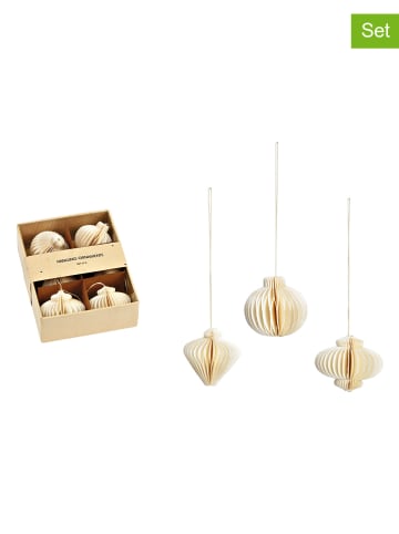 G. Wurm 6er-Set: Dekohänger ''Honeycomb'' in Creme - Ø 4 cm