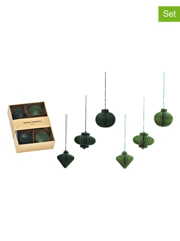 G. Wurm 6er-Set: Dekohänger ''Honeycomb'' in Grün - Ø 4 cm