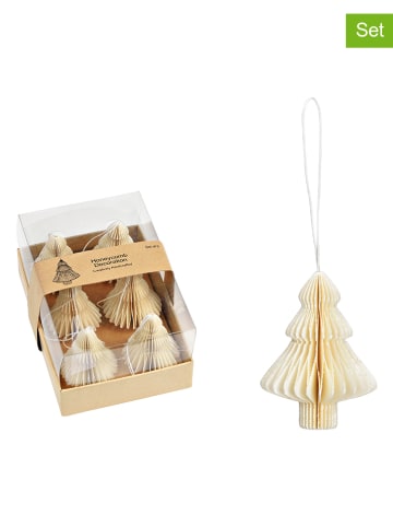G. Wurm 6-delige set: decohangers "Honeycomb" crème - (L)7,5 cm